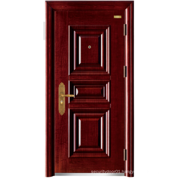 Red Walnut Colour Panel Design Steel Security Door